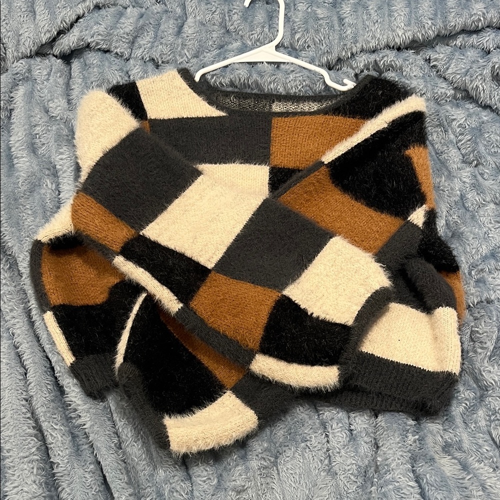 checkered sweater
